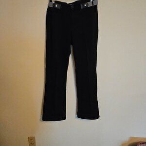 Diane Gilman DG2 Black Denim Jeans with attached Elastic Belt.